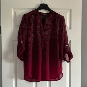 Denver Hayes Maroon Patterned Blouse